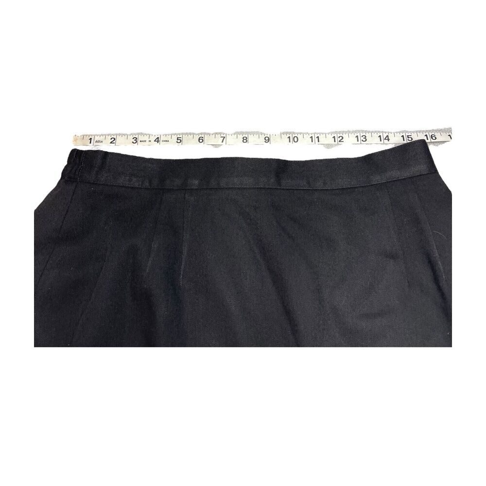 Worthington Skirt Women's Black Rayon Elastic Waist Side Site Back Button - Picture 3 of 7